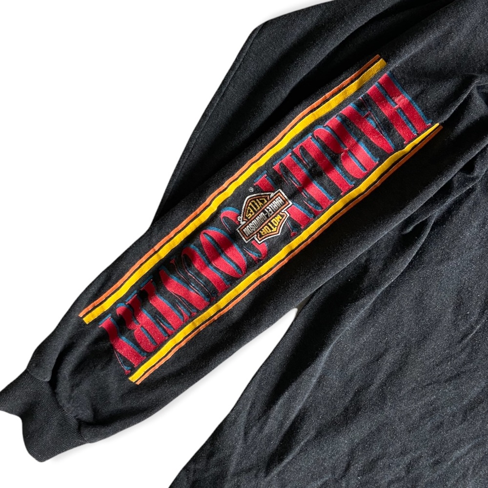 Harley Davidson Men’s Gray Long Sleeve Top Collared Vintage USA Size XL - Picture 2 of 10